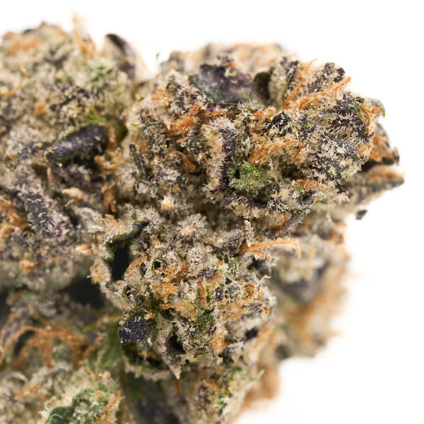 Dense cannabis bud with trichomes from Love Affair Indoor THCa Flower - 5 gram