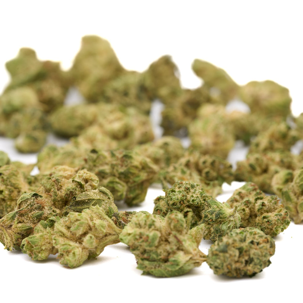 Piles of dried MAC #1 THCa Hemp Flower Wholesale Smalls for wholesale hemp flower products