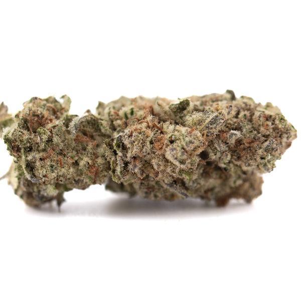 Premium purple pop rocks THCa hemp flower with green and pink cannabis buds and trichomes